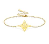 VASSAGO Pulsera Del Nudo De Las Brujas Pulsera De Cadena Trenzada Hecha A Mano Ajustable Del Nudo Céltico Del Hueco Irlandés Celta Wiccan Brujería Protección Pagana Regalo De Joyería Mujeres