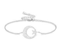 VASSAGO Pulsera Islámica Ayatul Kursi con Luna Creciente y Estrella Cuerda Trenzada Ajustable árabe Musulmán Caligrafía Alá joyería para Mujeres y Hombres Regalo de Ramadán