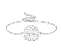 VASSAGO Pulsera islámica musulmana de acero inoxidable del Corán Ayatul Kursi pulsera de Alá con dije de caligrafía árabe Ramadán Eid joyería regalos talla única (plata 2)