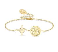 VASSAGO Pulsera Virgo María Brujas Nudo Tetragrama Pentagrama Pulsera Nudo Celta Colgante Triple Protección Brujería Heid Nisches Amuleto Christian Jewerly para Mujeres Hombres (Oro 2)