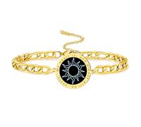 VASSAGO Pulseras a juego con sol y luna para parejas, pulsera de amistad de acero inoxidable, regalo para él y ella, Talla única, Acero inoxidable, No es una piedra preciosa