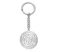 VASSAGO Rueda de hecate llavero para Mujeres Hombres hekate strophalos llavero Acero inoxidable pagano Wicca amuleto joyería (Plata)