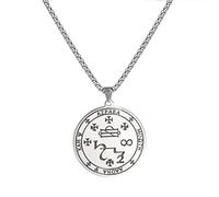 VASSAGO Sello del Arcángel Azrael Sigil Collar de acero inoxidable Collar de amuleto mágico Talismán Símbolo Collar Colgante Joyería Regalo para hombres Mujeres