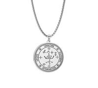 VASSAGO Sello del Arcángel Miguel Collar Talismán Protector Colgante Medallón de Ángel Guardián Símbolo de Protección Espiritual Amuletos para Hombres Mujeres, Acero inoxidable