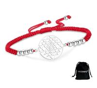VASSAGO Sri Yantra Pulsera de chakra para mujeres y hombres hecha a mano ajustablecuerda trenzada Yantra geometría sagrada símbolo del hinduismo amuleto yoga meditación (Cuerda S-R)