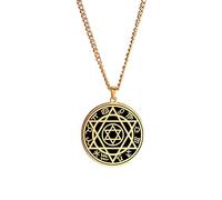 VASSAGO Talisman Sello de Salomón Collar con colgante estrella de David 12 constelaciones de acero inoxidable, Acero inoxidable, No es una piedra preciosa