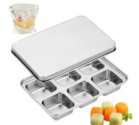 Vassoio Ghiaccio - 200g Stampo Metallico, Contenitore Acciaio, Vaschetta Inossidabile Scomparti | Cubetti Refrigeranti Cocktail, Atossica Professionale Riutilizzabile Ecologica per Ristorante.