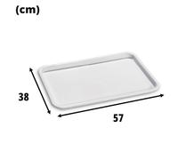 Vassoio Rectangular Self-Service Para Buffet Gilly con Esquinas Biseladas Blanco