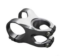 Vástago de bicicleta de 35 mm para bicicleta de montaña, elevador de manillar de aleación de aluminio CNC 6061, abrazadera de 31,8 mm x 28,6 mm, vástago corto para conducción AM DH (plata)