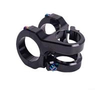 Vástago de bicicleta de montaña, manillar de 35 mm de longitud × 31,8 mm × horquilla de 28,6 mm, tipo elevador, aluminio CNC 6061, ángulo de 0°, para montar en todas las montañas (negro)