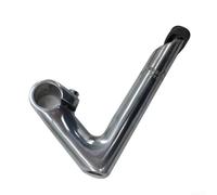 Vástago de cuello de cisne de aleación de aluminio para bicicleta, 100 x 180 mm, geometría de 17 grados para horquilla delantera de 25,4 mm y uso de manillar de 25,4 mm (plata)