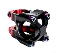 Vástago de manillar de bicicleta, vástago CNC de 31,8 mm x 35 mm, elevador de alta resistencia, diseño ligero, acabado anodizado para bicicleta de montaña (negro-rojo)