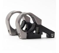 Vástago de montaje directo con abrazadera de manillar de 35 mm de diámetro para descenso para horquilla de doble corona, bicicletas de montaña, aluminio mecanizado CNC (plata-negro)