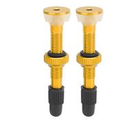 Vástago de válvula de aire sin cámara para bicicleta de montaña, accesorio extensor de válvula Presta de aleación, 1 par (Oro)
