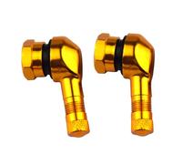 Vástago de válvulas for neumático de Motocicleta, Tapa Universal for neumático de Aire, 90 Grados, 17mm, CNC, vástagos de válvula sin cámara de Aluminio, 10 Colores, 1 par(Gold)
