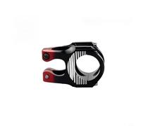 Vástago elevador de bicicleta para bicicletas de montaña de 31,8 mm de diámetro de abrazadera de 35 mm de longitud de alcance hueco de aleación de aluminio con mayor rigidez estructural (negro-rojo)