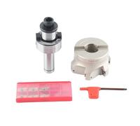 Vástago Fresa de Extremo Indexable BAP400R-80-27, con Portabrocas C20-FMB27, 6 Insertos APMT1604, Llave, para Mecanizado de Metal y Acero Inoxidable