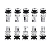 Vástagos de válvula de Metal, Válvula de neumático sin cámara para Motocicleta, 10 Piezas TR161 Perno en válvula de neumático, vástagos Cortos con Tapa Antipolvo para Coche camión Motocicleta