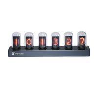 Vastarry Nixie Tube Clock Glow Tube Clock IPS Pantalla a Color Reloj Digital DIY Analógico Tubo Digital WiFi Tiempo Escritorio Reloj Digital Decoración Regalo (402)