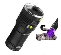 VASTFIRE 160W linterna UV 365nm espejo negro linterna de alta potencia 8 lámparas batería recargable USB para lámpara de detección de orina para mascotas para detección de flúor