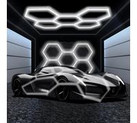 VASTFIRE Iluminación hexagonal superbrillante para coche, garaje, 23040 lm, para almacén, taller, gimnasio, sótano, lavado de coche (5-HEX)