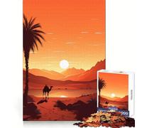 Vasto Desierto al Atardecer, Rompecabezas de 1000 Piezas para Adolescentes, Pensamiento estratégico, Escape Sereno, Limpio, reflexivo, Navidad (38x52cm)
