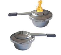 Vastsea 2 Pcs Estufa de Alcohol, Quemador Portátil para Fondue, Mini Estufa de Alcohol, para Acampar al Aire Libre, Cocina, Té, Café, Bebidas Calientes (Pies Reducidos en la Parte Inferior)