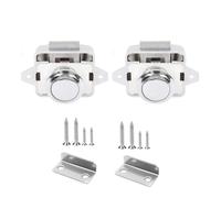 Vastsea 2 Piezas Cerradura puerta boton, Push button lock cajones, Push button catch muebles, para Cajones, Autocaravanas, Yates, Puertas de Armarios. (Blanco, 4.8 x 4.5 x 9 cm)