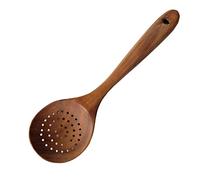 Vastsea Cuchara de Madera de Teca, Cuchara de Sopa de Madera, Colador Cuchara, para Gachas, Ramen, Olla Caliente, Restaurante