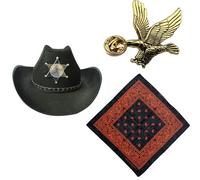 Vastsea Western Cowboy Costume Accessories Set, Bandana Flying Eagle Pin, Disfraz de Vaquero Occidental, Aplicar para Fiesta de Halloween Dress Up