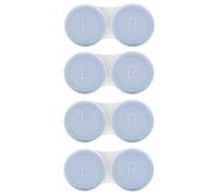Vastsoon Paquete de 4 fundas para lentes de contacto, kit de repuesto para viajes, uso diario (azul)