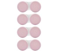 Vastsoon Paquete de 4 fundas para lentes de contacto, kit de repuesto para viajes, uso diario (rosa)