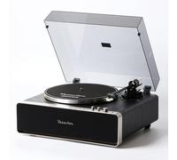 VATAVION Tocadiscos de vinilo con altavoces, tocadiscos Bluetooth de alta fidelidad para discos de vinilo, cartucho magnético AT-3600L, transmisión por correa de 2 velocidades, parada automática y