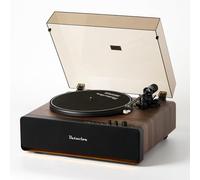 VATAVION Tocadiscos de vinilo, tocadiscos de alta fidelidad para discos de vinilo 33/45 RPM con cartucho MM AT-3600L, preamplificador Phono, reproductor de discos Bluetooth con luz LED, apagado