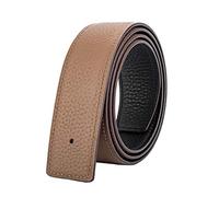 Vatee's Cinturones de cuero genuino reversibles para hombres/mujeres correa de cinturón de repuesto sin hebilla 32mm de ancho 95cm de largo Negro & Caqui