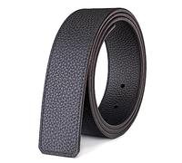Vatee's Cinturones de cuero genuino reversibles para hombres/mujeres correa de cinturón de repuesto sin hebilla 38mm de ancho 105cm de largo Negro & Negro
