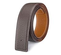 Vatee's Cinturones de cuero genuino reversibles para hombres/mujeres correa de cinturón de repuesto sin hebilla 32mm de ancho 115cm de largo Amarillo & Marrón