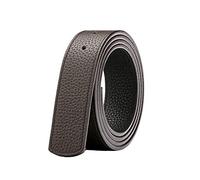 Vatee's Cinturones de cuero genuino reversibles para hombres/mujeres correa de cinturón de repuesto sin hebilla 34mm de ancho 110cm de largo Negro & Marrón