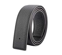 Vatee's Cinturones de cuero genuino reversibles para hombres/mujeres correa de cinturón de repuesto sin hebilla 32mm de ancho 115cm de largo Negro & Negro