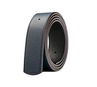 Vatee's Cinturones de cuero genuino reversibles para hombres/mujeres correa de cinturón de repuesto sin hebilla 34mm de ancho 125cm de largo Azul & Negro