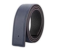 Vatee's Cinturones de cuero genuino reversibles para hombres/mujeres correa de cinturón de repuesto sin hebilla 32mm de ancho 115cm de largo Azul & Negro