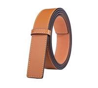 Vatee's Cinturones de repuesto de piel auténtica para mujer sin hebilla, correa de cinturón de vestir de 29 mm/20 mm de ancho, 201: amarillo, EU95: 110cm(fit waist 33-35) wide 2.9cm