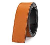 Vatee's Correa de repuesto reversible de piel auténtica para hombre sin hebilla de 3,4 cm/4,1 cm de ancho, H275 Amarillo Negro, Large