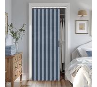 Vatge Accordian Style Door Curtains for Bedroom, and Closet Without Door, Room Divider Curtain for Living Room/Bathroom/Bedroom, 1 Panel with Tieback, W39 x L78, Blue
