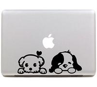 VATI Calcomanía extraíble con diseño de Perro Volando Dos Lindos Dibujos Animados para Apple MacBook Pro Air Mac de 13 y 15 Pulgadas