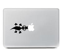 Vati Hojas desprendibles Creativo Pequeño Gecko Decal Sticker Cartoon Piel Arte Negro para Apple Macbook Pro Aire Mac 13" 15" Pulgadas/Unibody 13" 15" Pulgadas Portátil