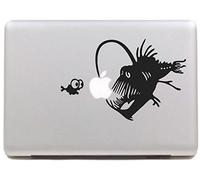Vati hojas desprendibles de la historieta de los pescados del fumador Y Pequeño Sticker Decal piel de pescado de Arte Negro para Apple Macbook Pro Aire Mac 13 "15" pulgadas / Unibody 13 "15" pulgadas portátil
