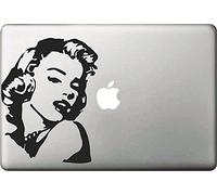 Vati hojas desprendibles Sonreír Marilyn Monroe Sticker Decal Skin Arte Negro para Apple Macbook Pro Aire Mac 13 "15" pulgadas / Unibody 13 "15" pulgadas portátil