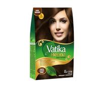 Vatika Henna Coloración Marrón Oscuro - 6 bolsitas de 10 g Henna y café bio para un color intenso, granada para el brillo Nutre y fortalece el cabello, color duradero