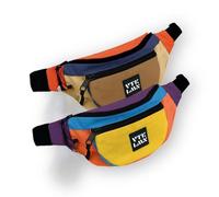 Vatkalimon - Riñonera unisex para exteriores, deportes, caminar, 2 unidades, Colorido amarillo y marrón colorido, Talla única